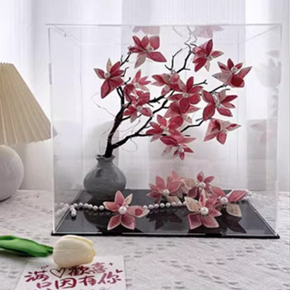 【臺灣現貨速發】ＤＩＹ材料包【大發財樹】有錢花 櫻花壓克力盒 厚透明 情人節 🌟含教學影片｜錢花 生日 過年 居家佈置