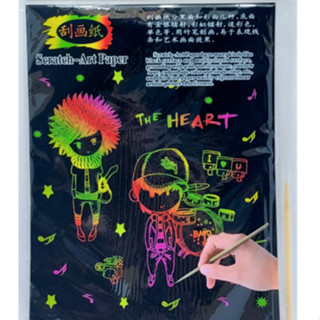 好好玩具 臺灣現貨 文具 全黑刮畫紙 A4炫彩刮畫紙 刮畫紙 美勞 DIY 刮畫 幼兒園 安親班 團體活動 露營
