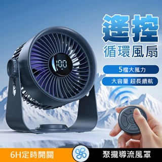 【🔥附遙控器】遙控桌面循環扇 5檔風速 可定時 多角度調節 超大風力 風扇 桌面風扇 空調風扇 壁掛風扇 電風扇