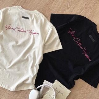 【FJstore】INNERSECT 三生萬物 左胸愛心 後背草寫字母款 短T 短踢 寬鬆 落肩 圓領 短袖上衣 情侶