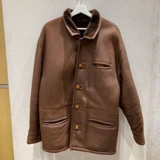 LambSkin 小羊皮毛一體排扣翻領夾克 皮衣外套