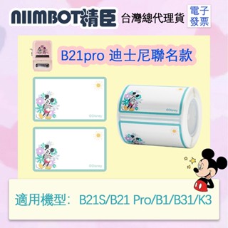 精臣標籤紙【迪士尼正版聯名】姓名貼紙 B21-pro/B21S/B1/B31標籤機貼紙 防水防油 臺灣總代理貨 標籤紙