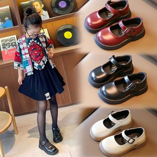 【Size26-35】2025春秋新款 韓版女童皮鞋 小女孩時尚 公主鞋 寶寶軟底 瑪麗珍單鞋 平底鞋 英倫風
