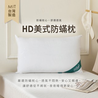 【H&D東稻家居】MIT臺灣製 HD美式防蟎枕 親膚防蟎枕 透氣抗蟎枕