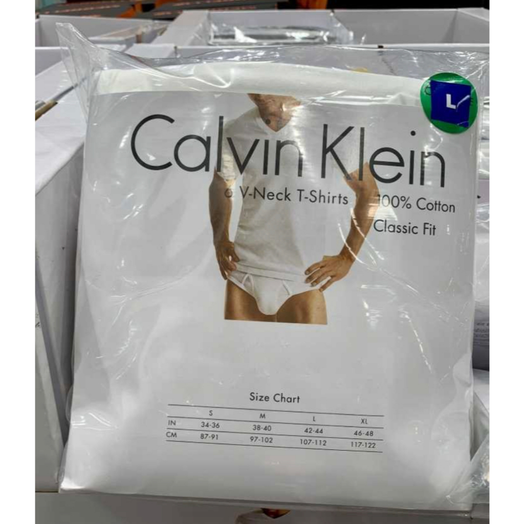 CALVIN KLEIN 男純棉短袖V領內衣6入 #319105