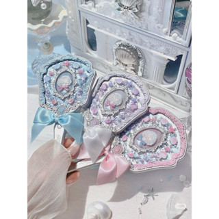 臺灣現貨秒寄💗花知曉貝殼珍珠手拿鏡 花知曉手拿鏡 草莓手拿鏡 海洋風鏡子 少女心鏡子 女友禮物 交換禮物 小紅書