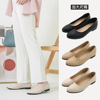 Material瑪特麗歐 樂福鞋 MIT加大尺碼簡約素面平底包鞋 TG5481