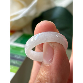 內徑20，國際戒圍18，H726，玉到愛，白冰翡翠戒指（戒圈），附陸證，完美無紋，保證緬甸玉A貨翡翠