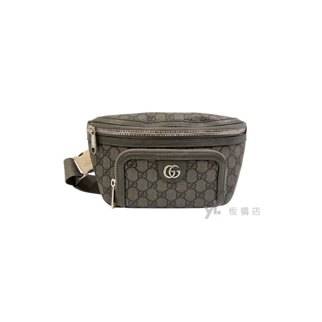 遠麗精品(板橋店)S4784GUCCI包包 Ophidia 印花灰色帆布腰包733868