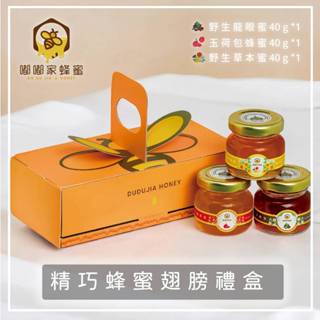 ACORE品好物｜嘟嘟家蜂蜜｜精巧翅膀禮盒｜玉荷包蜂蜜・野生草本蜂蜜・野生龍眼蜂蜜40g各一｜