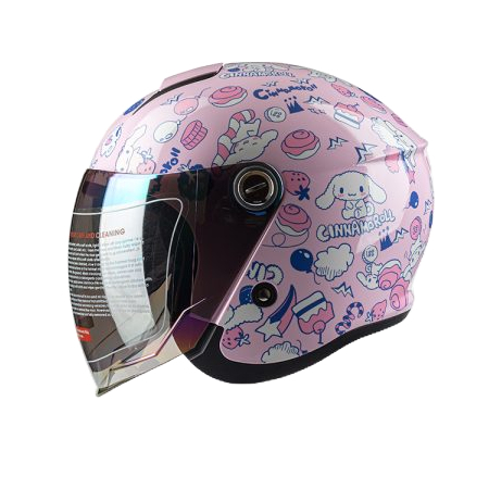 WRF 沃狼 安全帽 可調式復古帽 彩繪款 大耳狗 復古帽 內襯全可拆 透氣 耳機槽 金屬插扣 半罩