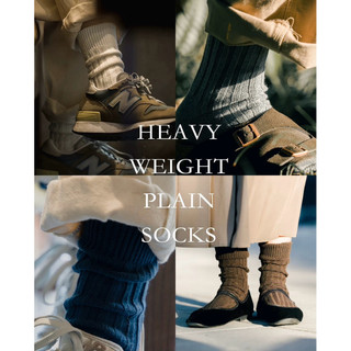 Beeff socks 男女情侶 3x3肋條加厚粗針織中筒長襪 棉アクリル混針織 素色襪子棉混紡針織 泡泡襪