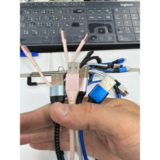 ［二手] 三合一充電線 1.2M -USB to type-c/micro/lightning 材質尼龍