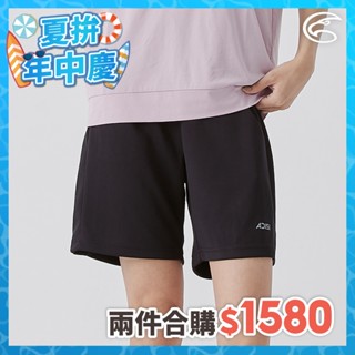 ADISI 女排汗速乾五分運動短褲 AP2511102 動力黑 (S-2XL)｜吸濕排汗 快乾 透氣 彈性 運動褲
