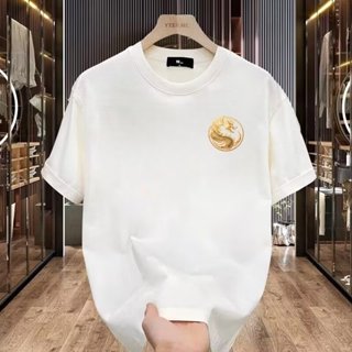 GP&臺灣現貨 短袖上衣 潮印花夏季純棉寬鬆百搭短袖t恤男士熱轉印青少年透氣ins圓領標準