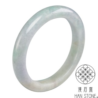 【漢石齋】天然翡翠A貨 手鐲玉鐲 三彩飄花種(手圍18/版寬10.7mm)