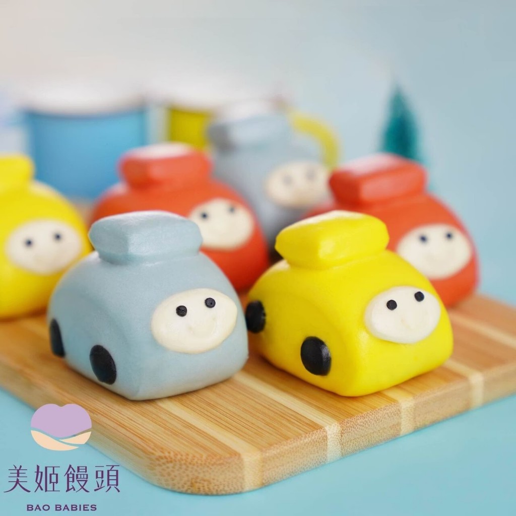 小汽車鮮乳造型饅頭(藍/紅/黃各2顆)