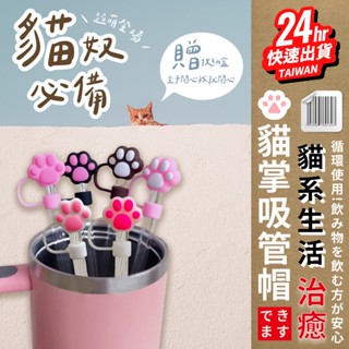 臺灣24H快速出貨【貓掌吸管套】9-10mm適用 貓奴 萌寵 環保 療癒系 網美吸管帽 玻璃吸管 不鏽鋼吸管 送收納盒