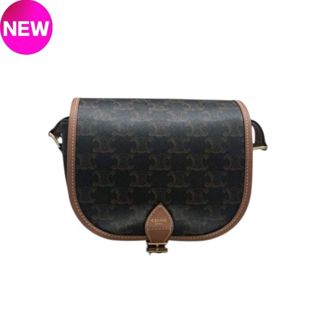 Celine Triomphe 帆布中款 Folco 馬鞍包