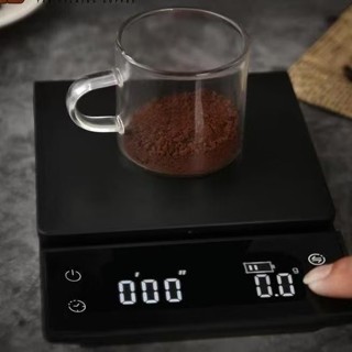 臺灣熱賣◆可充電咖啡秤 LCD 顯示廚房秤電子秤帶定時器 3kg/0.1g 高精度倒滴濃縮咖啡秤445
