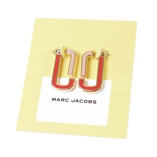 MARC JACOBS 專櫃款 琺瑯雙J拚色針式耳環-紅/粉【美國正品現貨】