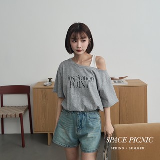 Space Picnic｜字母鬆緊下擺假兩件上衣-3色【2505128】