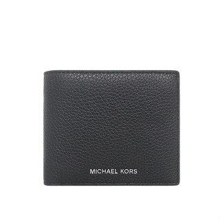 MICHAEL KORS 男士短夾 皮夾 荔枝紋真皮 男夾 錢包 零錢袋 M10684 黑色MK(現貨)