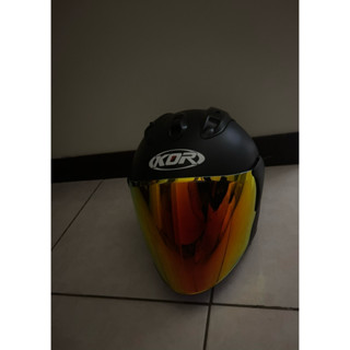 二手 ONZA KOR 安全帽 3/4罩 MAX-R6 R帽 消光黑 (M號）送多層膜鏡片