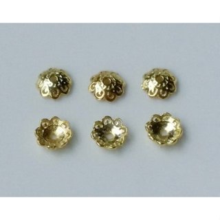 嗨•寶貝銀飾珠寶 925純銀 DIY串珠配件☆掐絲琺瑯 景泰藍工藝 花托花蓋蓮花純銀珠 吊墜 手環配件15☆兩只一起售