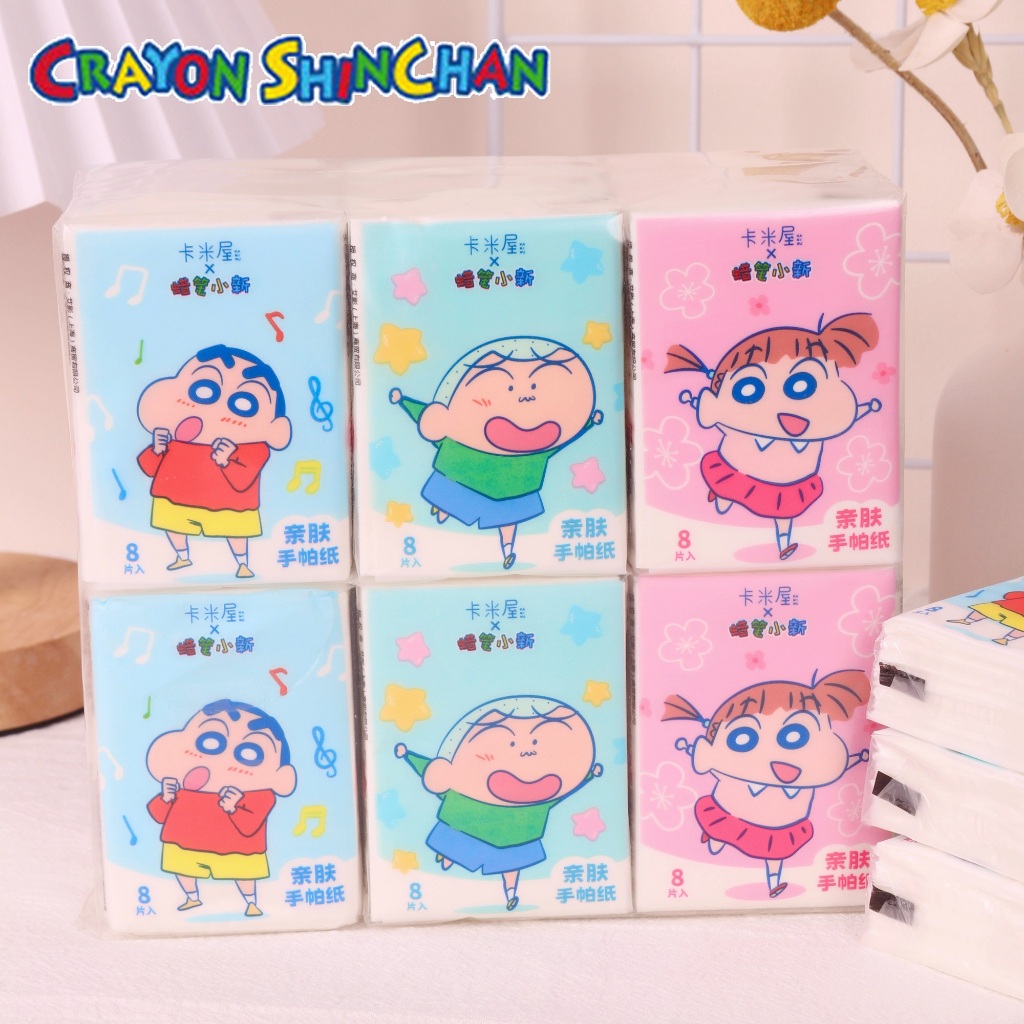 【限量現貨】正版 蠟筆小新 迷你衛生紙 紙巾 8片/1小包 衛生紙 原木漿 嬰兒可用 加厚 新之助 卡米屋