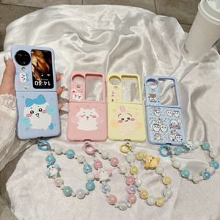 卡通可愛吉伊卡哇 馬卡龍硬殼 適用 OPPO Find N2 Flip 折疊保護殼 Find N3 Flip 防摔手機殼