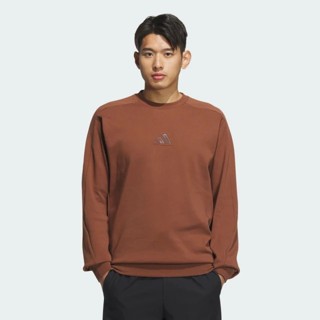 adidas 男款 長袖上衣 大學T TH MH LOGO SWT 咖啡 JZ8421