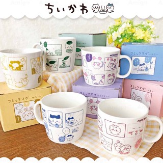阿米購 日本 吉伊卡哇 漫畫馬克杯 咖啡杯 陶瓷 杯子 380ml 小可愛 兔兔 小八貓 小桃鼠 栗子饅頭