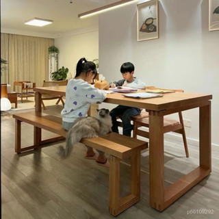 【可客製】實木大板桌 實木桌 餐桌 老闆桌 辦公桌 實木桌 電腦桌 實木餐桌 洽談桌 書桌 長方形工業風 會議桌 長桌