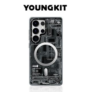「科技」YOUNGKIT 適用三星 Samsung S24/S25 Ultra磨砂防摔手機殼∣電路板系列-IMD雙層印刷