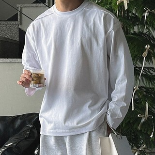 正韓SUPIMA質感棉素面剪裁圓領長袖上衣 3色 YUPPIE 預購商品 0217