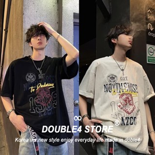 【double4】美式休閒 大寬t 刺繡 韓系 運動風 涼感 機能布 男裝 5957