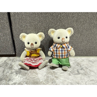 日本 森林家族 無尾熊 2隻合售 收藏 人偶 玩具
