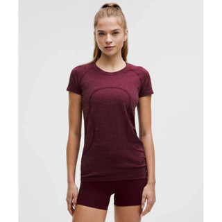 全新Lululemon Swiftly Tech 平行紋莓紅上衣4號