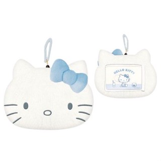 現貨⭐️ 日本進口正品 水藍色系列 kitty絨毛票卡夾 證件套 伸縮票卡夾 悠遊卡【SJ-Y0105】5B