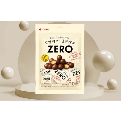 韓國 LOTTE 樂天 Zero 無糖巧克力餅乾球 140g 14g*10入 現貨202604