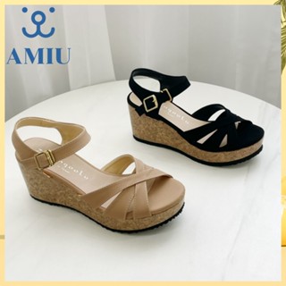 AMIU【現貨➕預購】MITSR臺灣製造 厚底羅馬涼鞋 氣質涼鞋 厚底涼鞋 厚底涼鞋 增高鞋 坡跟鞋 楔型涼鞋 船型鞋