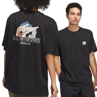 ADIDAS 短T CALL SPORTS TEE 黑色 土狼塗鴉 口袋T 短袖 中性 JD2829