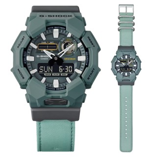 CASIO 卡西歐(GA-010CE-2A)G-SHOCK 大錶殼 長效電池 耐用布料錶帶 雙顯錶