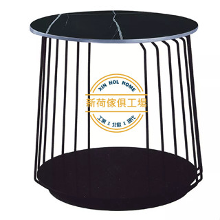 【新荷傢俱工場】 25E 336 巖板工業風鐵網茶几 鳥籠造型茶几 鐵網圓幾 圓幾