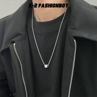 【K-2】INS簡約風 圓柱戒指項鍊 簡約搭配 項鍊 戒指 線條 飾品 交換禮物 潮流嘻哈 冷淡風 百搭款【KM177】