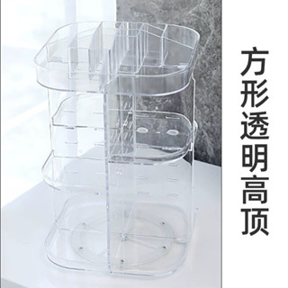 【二手】透明化妝品 旋轉收納盒 桌面梳妝檯 口紅 化妝品 彩妝 置物架 收納架