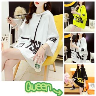 Queen👑大尺碼上衣 大尺碼 大學t 帽t 設計感小眾短袖t恤女裝潮ins夏季新款韓版寬松連帽半袖體恤衫