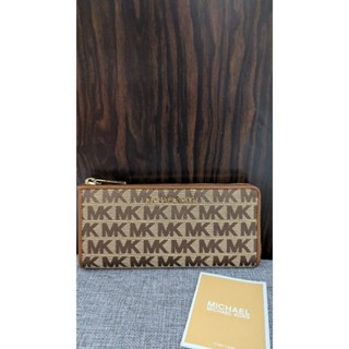 (全新）Michael kors 滿版帆布薄長夾 MK長夾 皮夾