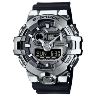 CASIO 卡西歐 G-SHOCK 金屬系列 銀色錶框 防震雙顯電子錶 - 銀 (GM-700-1A) [秀時堂]